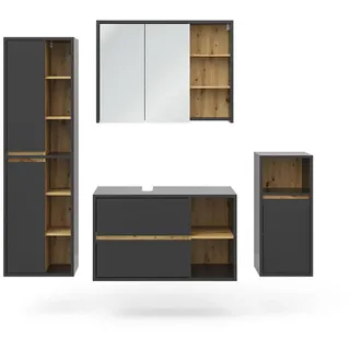 Vicco Viola 4-tlg. Anthrazit/Eiche