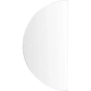 Beliani Badspiegel mit LED-Beleuchtung halbrund 50 x 100 cm Modernes Design Wandspiegel für Badezimmer, - Silber
