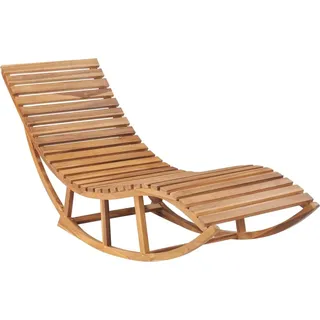vidaXL Schaukelliege mit Auflage Massivholz Teak - Beige