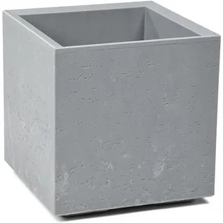 Tymar Pflanzkübel groß außen auf Rollen 40x40 x40, blumenkästen, grosser blumentopf,pflanzentopf, übertopf XXL, pflanztrog Betonoptik Kunststoff_KARO (Beton)