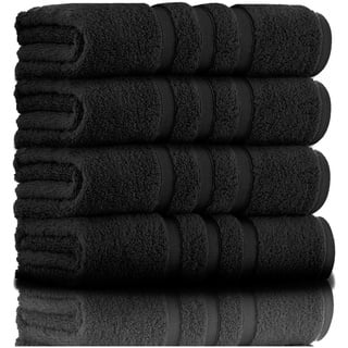 GC GAVENO CAVAILIA Premium Handtücher für Badezimmer - Ägyptische Baumwolle Handtuch Set - 550 GSM Handtuch 2er Set Schwarz