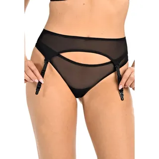 Teyli Strumpfhalter Damen - Strumpfgürtel für Damen aus Mesh - Strapsgürtel im Klassischen Schnitt - Sehen toll aus mit Garter Belt Stockings - Garter Suspender Belt (Schwarz, L)