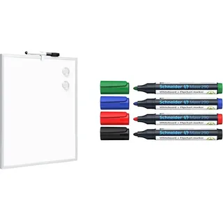 Amazon Basics Magnetisches Whiteboard & Schneider Maxx 290 Marker (für Whiteboards und Flipcharts