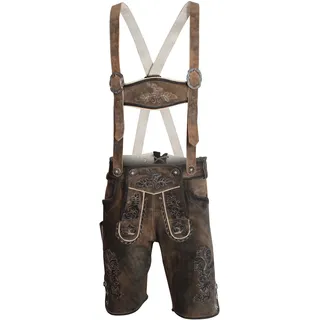 Lederhose Herren Authentische Vintage Trachtenhose aus Premium Braun Wildleder 46 - Braun