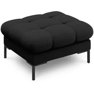 Micadoni Pouf Mamaia aus strukturiertem Stoff schwarz , Textil , 60x41x60 cm , Hergestellt in Europa , Wohnzimmer, Sessel, Hocker & Hockerbänke, Sitzhocker