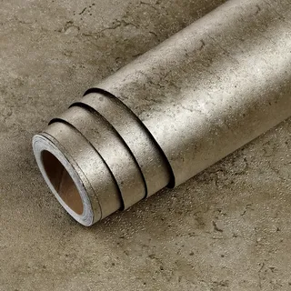 LACHEERY 40cm x 700cm Tapete Selbstklebend Betonoptik Braun Bronze Klebetapete Selbstklebend Wand Schlafzimmer Wasserfest Vinyltapete Badezimmer Vintage Möbel Folieren Küche Deko für Wohnzimmer