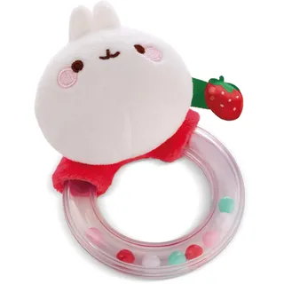 NICI Rasselring MOLANG 11cm weiß - Kuscheltier für Babys und Kleinkinder zum Greifen, Knuddeln, Entdecken und Einschlafen