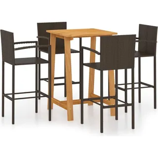 vidaXL 5-tlg. Gartenbar-Set Braun - Braun