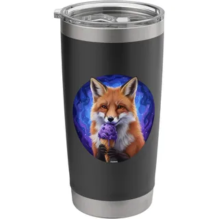 SÜSSER FUCHS SCHLECKT BLAUBEER EIS Doppelwandiger Edelstahl-Thermobecher
