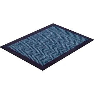 Grund Teppich »Herringbone«, rechteckig, 8 mm Höhe, In- und Outdoor geeignet, mit Bordüre Grund türkis/blau B: 75 cm   1 St.