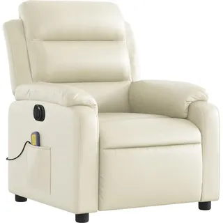 vidaXL Massagesessel Elektrisch Creme Kunstleder