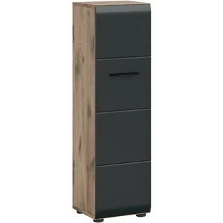 xonox.home – Stauraumtype Ice Nox Oak Nachbildung schwarz matt – holzfarbener Badschrank Unterschrank für Waschbecken – modern & platzsparend