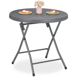 Relaxdays Gartentisch Ø 80 x 74 cm Grau