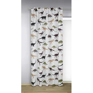 KAMACA Verdunklungsgardine Vorhang mit Motiv Kinderzimmer Verdunklungsvorhang mit versteckten Schlaufen und Gardinenband Thermogardine (Dino - HxB 245x135 cm)