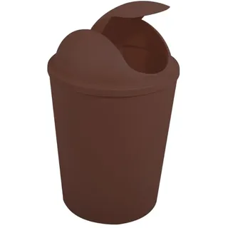 MSV - AKO PP Schwingabfalleimer - 5,5 l Fassungsvermögen - Kompaktes und praktisches Design - Ideal für Bad oder Küche - Schokoladenbraun - Einfache Bedienung