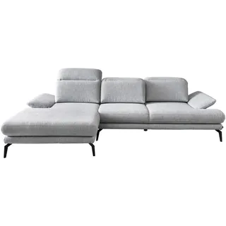 Stylife Ecksofa , Hellgrau , Textil , Ottomane links, L-Form , 289x180 cm , Stoffauswahl, seitenverkehrt erhältlich, Hocker erhältlich , Wohnzimmer, Sofas & Couches, Wohnlandschaften, Ecksofas