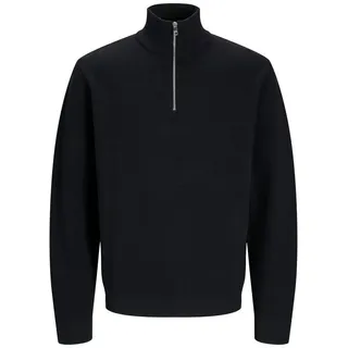 JACK & JONES Troyer »JPRBLAMILANO STITCH KNIT HALF ZIP SN«, schwarz