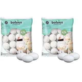 bolsius 103632053702 Schwimmkerzen Wachs weiß, Sans parfum, 4,5cm w X 3cm h (Packung mit 2)