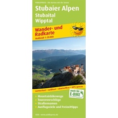 Stubaier Alpen, Stubaital, Wipptal Wander- und Radkarte 1 : 35 000