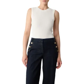 Comma Geripptes Stricktop aus Viskosemix im Slim Fit