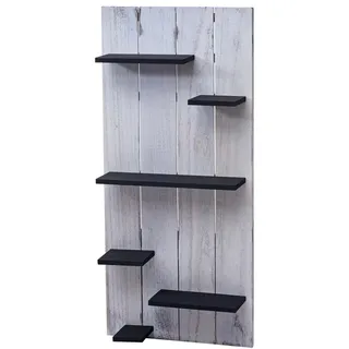 MCW Wandregal Reinweiß, Schwarz , Weiß, Schwarz , Holz , 50x110x14 cm , Wohnzimmer, Regale, Wandregale