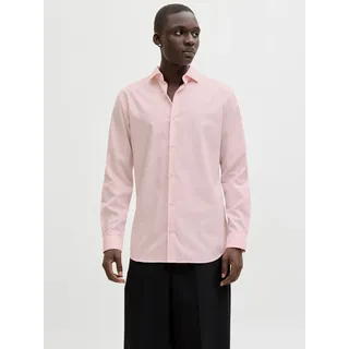 Langarmhemd JACK & JONES "JPRBLAPARKER Slim Fit Hemd, atmungsaktiv, ideal für den Alltag", Herren, Gr. S, N-Gr, rosa (impatiens pink fit:slim fit), Web, Obermaterial: 100% Baumwolle, unifarben, slim fit normal, ohne Ausschnitt, Ärmel mit Ärmelschlitz 2-Knopf-Manschette, Hemden Langarmhemd, Baumwolle, slim fit