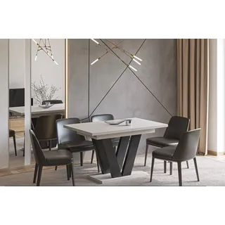ENDO Esstisch Lara 130-210cm ausziehbar erweiterbar Esszimmertisch Säulentisch - Kaschmir Beige - 130-210 cm X 80 cm X 80 cm