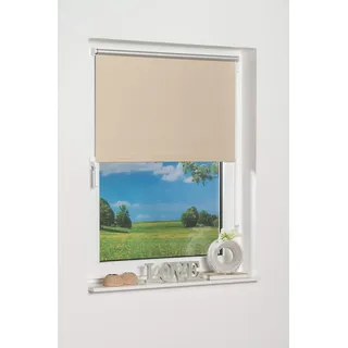 K-HOME Klemmfix-Minirollo 50150 (B:H) Beige Verdunklung, Stoff, 50 x 150 cm