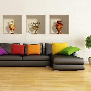 3D-Wandaufkleber, selbstklebend, 3D-Effekt, Antik-Vasen, Wandtattoo, Schlafzimmer, Erwachsene, 3D-Wandaufkleber, Wanddekoration, Wohnzimmer, Wandaufkleber, Trompe, Auge, 30 x 90 cm