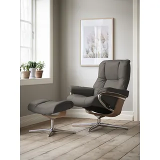 Stressless® »Mayfair« Set, Relaxsessel mit Hocker, mit Hocker, mit Cross Base, Größe S, M & L, Holzakzent Eiche grau