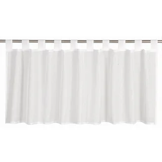 ELBERSDRUCKE halbtransparente Bistrogardine Effecto 00 weiß 48 x 140 cm Scheibengardine für Küche Küchenfenster Sichtschutz 196554