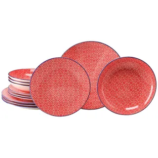 CreaTable Mediterran Teller Set 12-tlg. rot