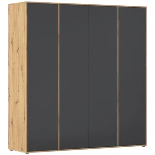 Rauch Drehtürenschrank Nabila 187 x 194 x 53 cm Grau/Eiche