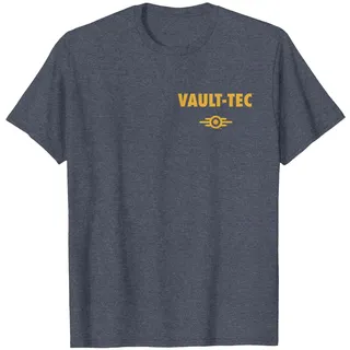 Fallout Front and Back Vault-Tec Vault Suit 33 TV Show T-Shirt, Herren, Blau Meliert, XXL