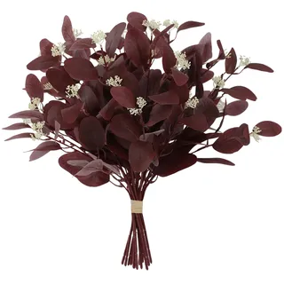 Dallisten Künstliche Eukalyptus-Stiele aus Seide, 50,8 cm, 12 Stück, künstlicher Eukalyptusstiel mit Blättern, Beeren, Grünpflanzen, Blumendekorationen für Hochzeit, Party, Zuhause, Blumenarrangement,