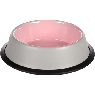 Flamingo Futter- UND TRINKNAPF Katze Nell Edelstahl ROSA rutschfest DURCH Rand 200ML 15.3CM