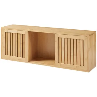 [en.casa] Wandregal Grums , Naturfarben , Naturmaterialen , Bambus , 20x33x92.5 cm , Wohnzimmer, Regale, Wandregale