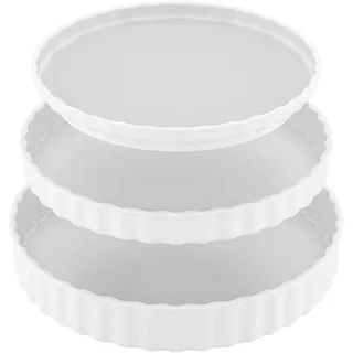 Priksia 3 Stück Drehteller Organizer, Küchen Kühlschrank Organizer, 360° Lazy Susan Drehbares Gewürzregal, Drehplatte Gewürzhalter Organizer für Küche Lagerregal Speisekammer Schrank