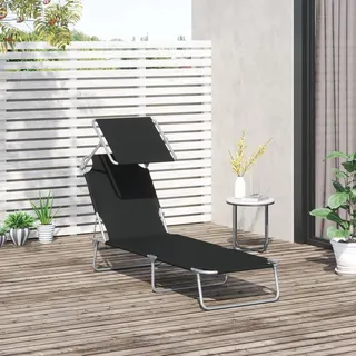 Outsunny Klappliege 187 x 58 x 27 cm Schwarz
