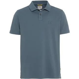 camel active Herren Piqué Poloshirt aus Reiner Baumwolle Blau, Menswear-S