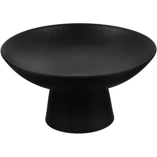 Garneck Dekoschale Mit Fuß Schwarz – Runde Keramik Obstschale Für Tischdekoration - Serviertablett Für Desserts Und Snacks - 15×7 5cm Elegantes Design Für Esszimmer Und Partys