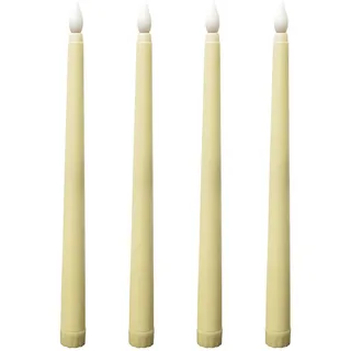 KARELLS LED Stabkerzen, 4PCS Flammenlose Tafelkerzen, Batteriebetriebene LED Kerzen, für Muttertagsgeschenk, Party, Hochzeit, Kirche Dekorationen, Beige