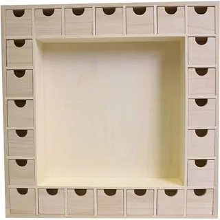 Artemio Adventskalender aus Holz zum Selbstgestalten 39 x 39,5 x 6,5 cm