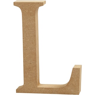 Creativ Deko-Buchstabe "L" aus MDF, 13 x 2 cm, Braun