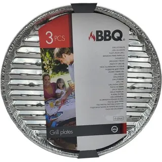 Bbq Barbecue Grillschalen Rund 3Stück - Silber