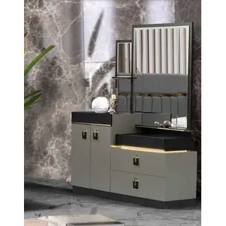 Schminktisch mit Spiegel Konsole Kommoden Holz Modern Schlafzimmer - Grau