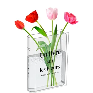 Bczhieulw Book vase,Buchvase,Buchförmige vase ,Klare acryl Buch vase,Vasen deko,Deko vase,Für Home Decor,bücherregal deko,Aesthetic deko,deko Aesthetic