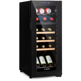Klarstein energieeffizienter Weinkuhlschrank fur 18 Duo+ Zweizonen-Weinkühlschrank 50l 18 Fl. Glastür