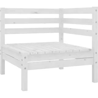 vidaXL Garten-Ecksofas 2 Stk. Weiß Massivholz Kiefer - Weiß