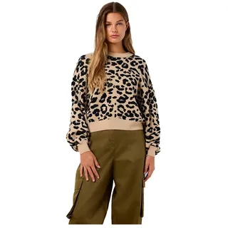 Noisy May Charlott Pullover - Nomad / Black Leo - M